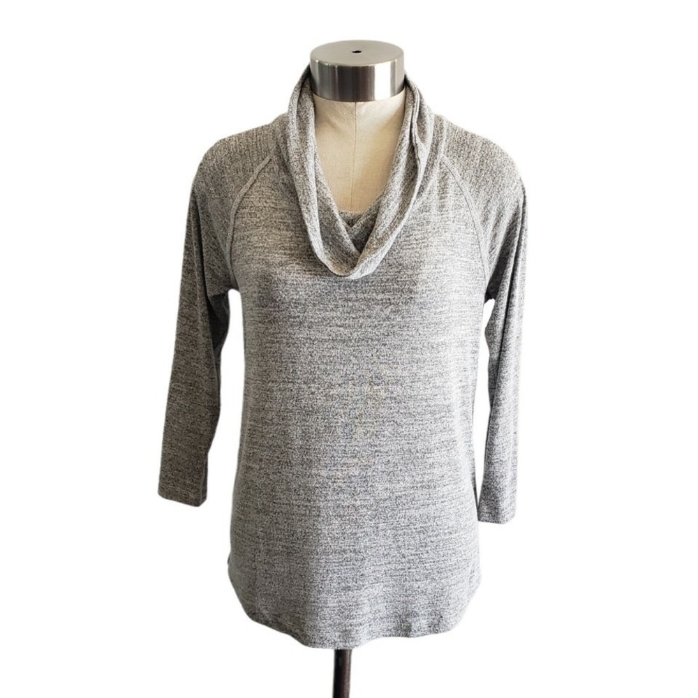 GAP Women's Size XS Gray Cowl Neck Lightweight Pullover Sweater 3/4 Sleeve